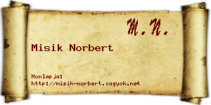 Misik Norbert névjegykártya